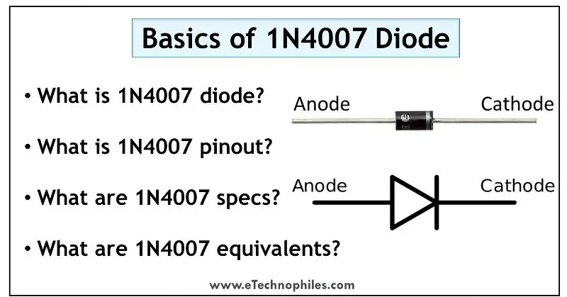 Guía para principiantes del diodo 1N4007: especificaciones, asignación de pines, equivalente