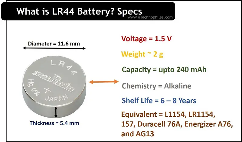 Equivalente de batería LR44, voltaje, tamaño, usos y vida útil (preguntas frecuentes)