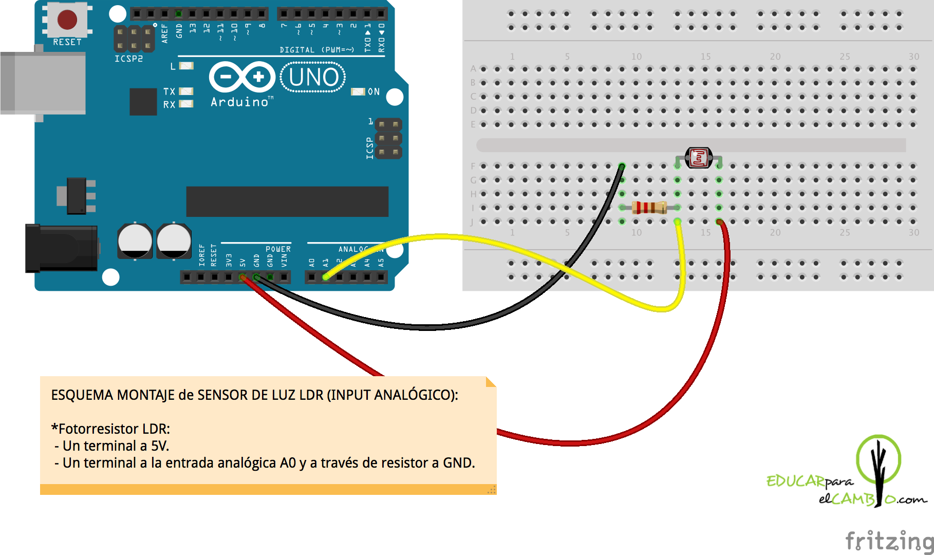 Cómo hacer un proyecto de alumbrado público automático usando LDR con Arduino