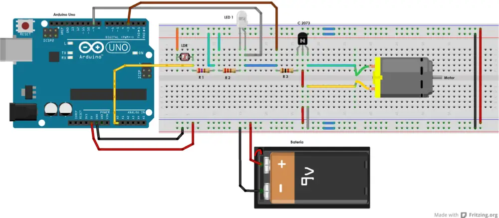 Proyecto Arduino | Control de velocidad automatizado de Motor usando LDR con Arduino