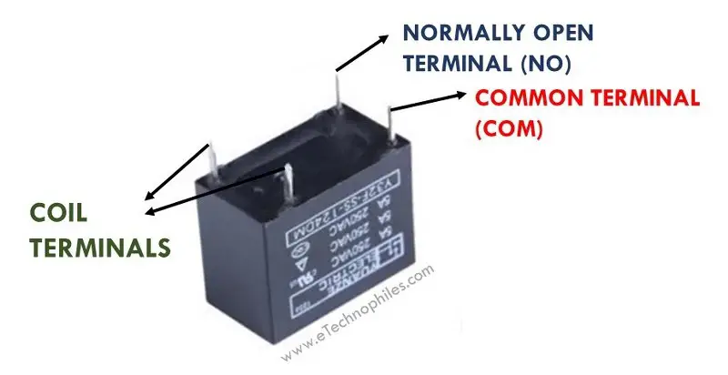 Diagrama de cableado de relé para 4, 5, 8 pines y relé automotriz
