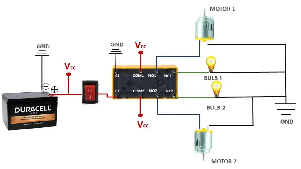 Diagrama de cableado de relé para 4, 5, 8 pines y relé automotriz