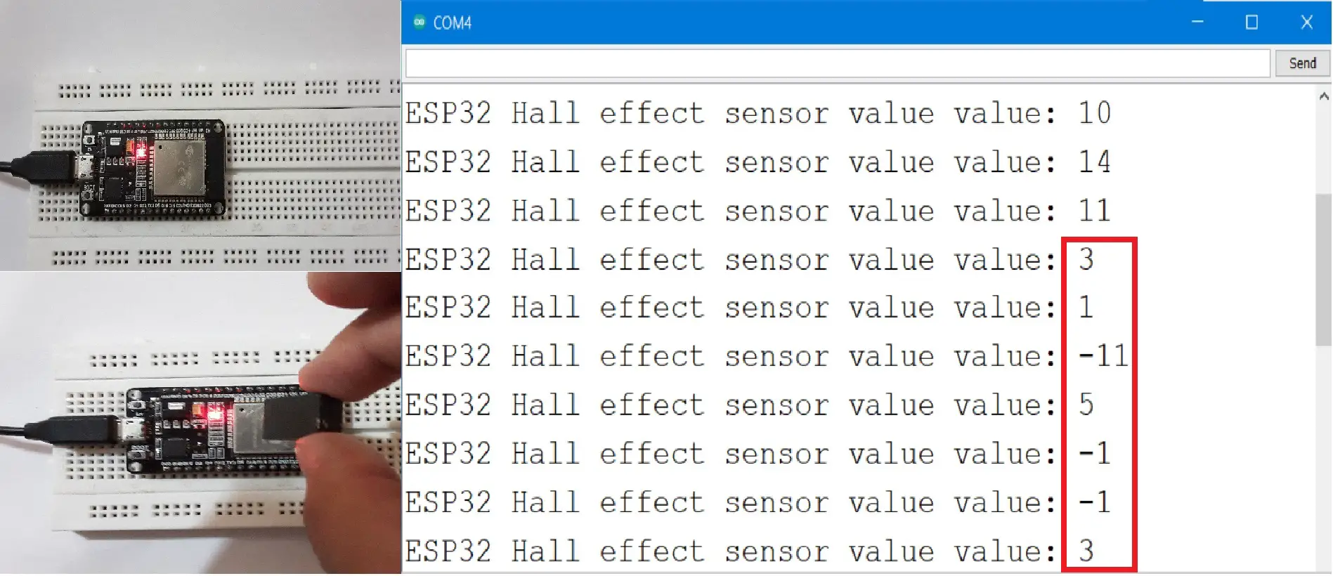 Cómo usar el sensor táctil y de efecto Hall ESP32 con Arduino IDE
