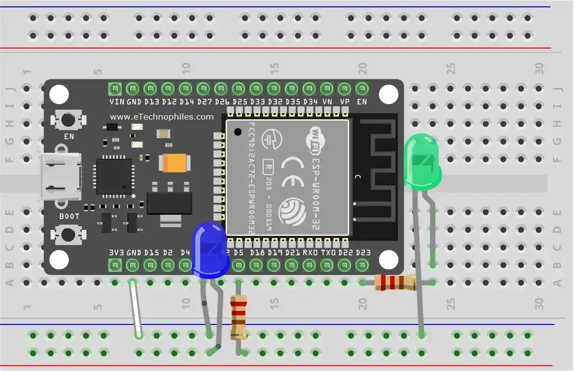 Tutorial de LED intermitente ESP32 usando control GPIO con Arduino IDE