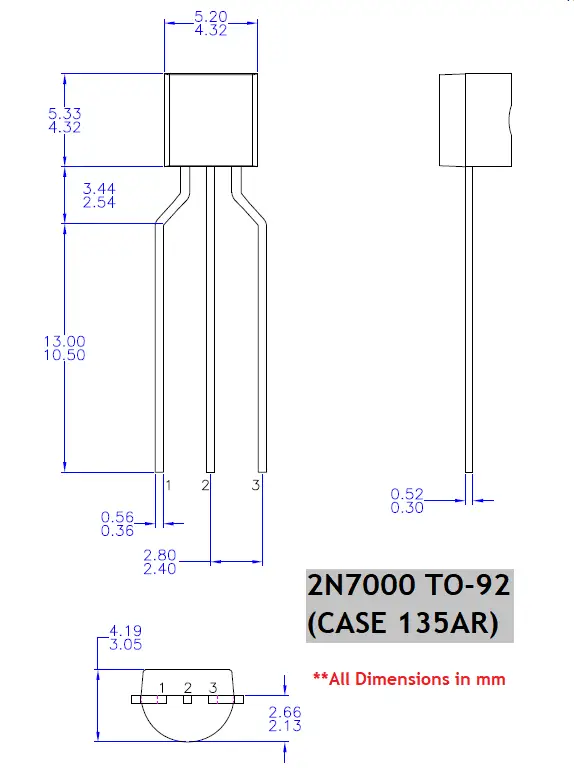 Guía de MOSFET 2N7000: distribución de pines, especificaciones y equivalente
