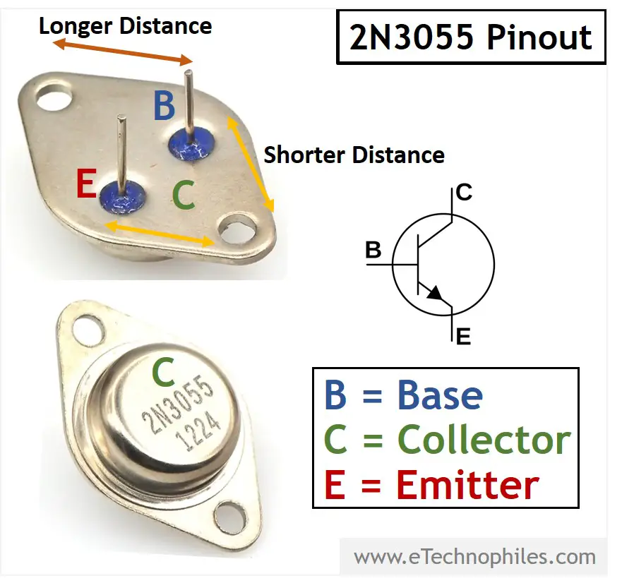 Pinout del transistor 2N3055, equivalente y especificaciones en detalle