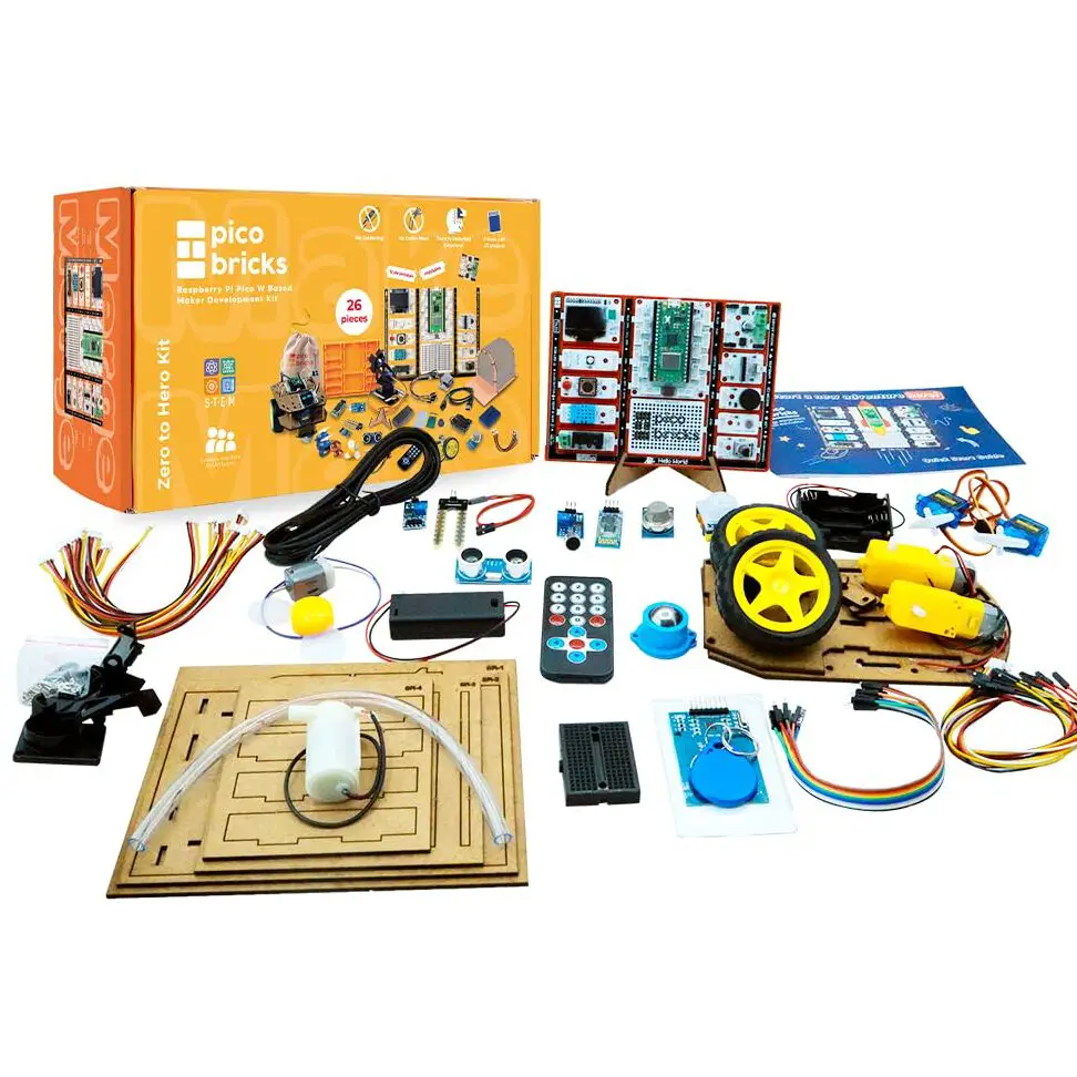 Amazon.com: Picobricks Raspberry Pi Pico W Kit de inicio - 26 piezas ...